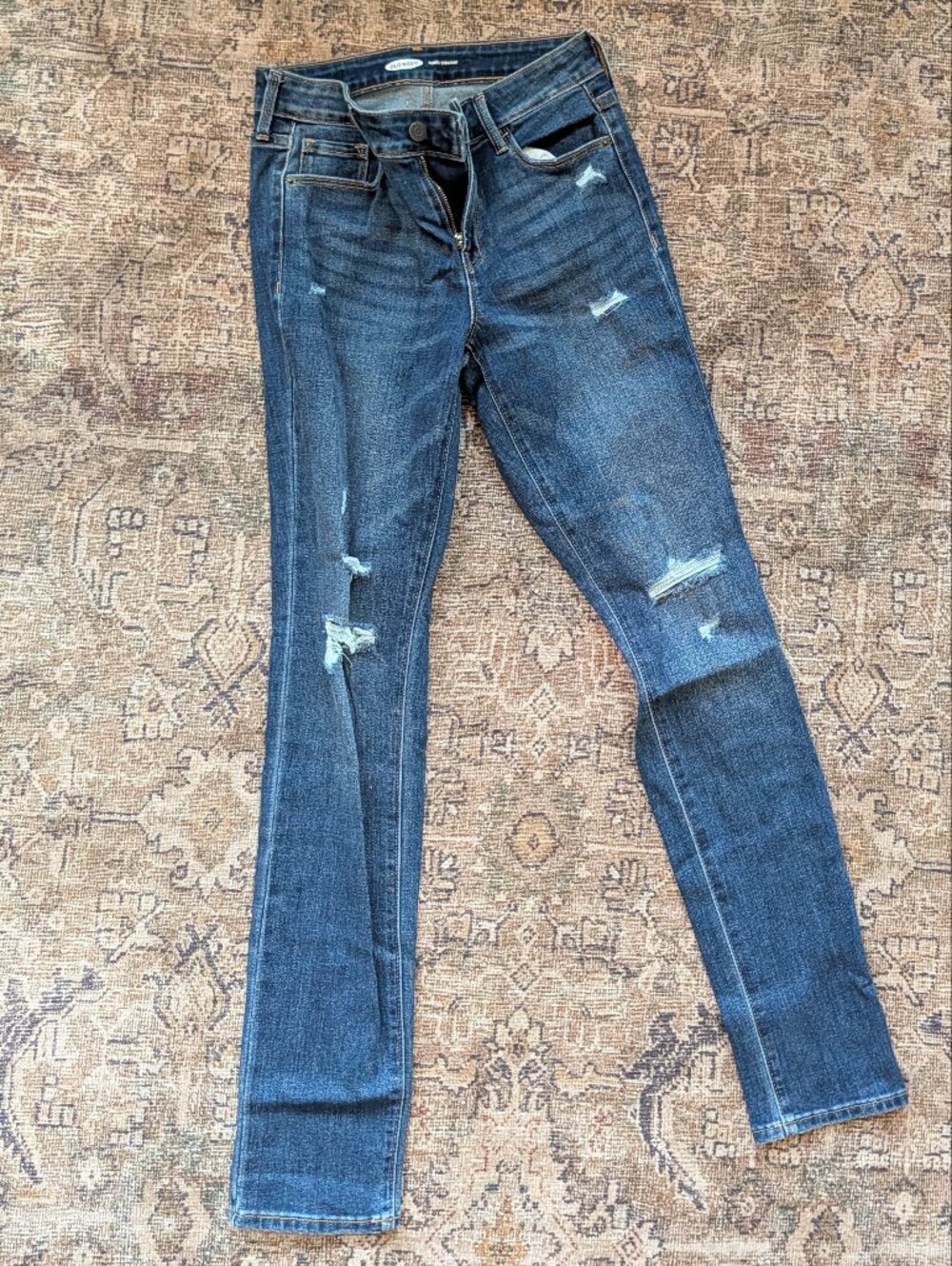 Old Navy Dark Blue Distressed Women's Skinny Jeans 2L